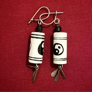 Vintage Yin and Yang earrings. 90s style